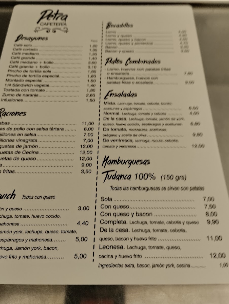 Cafetería Petra Photo Menu 2