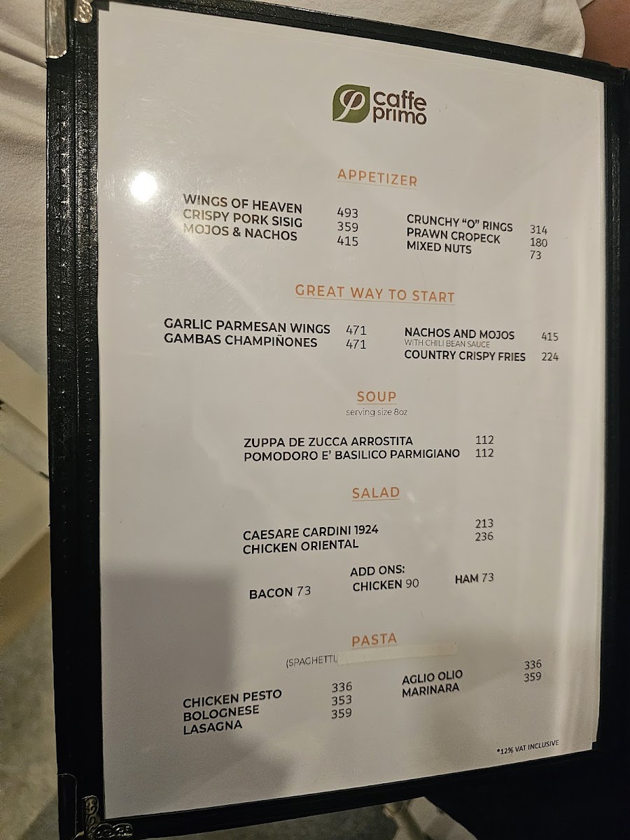 Caffe Primo - Alaminos Photo Menu 1
