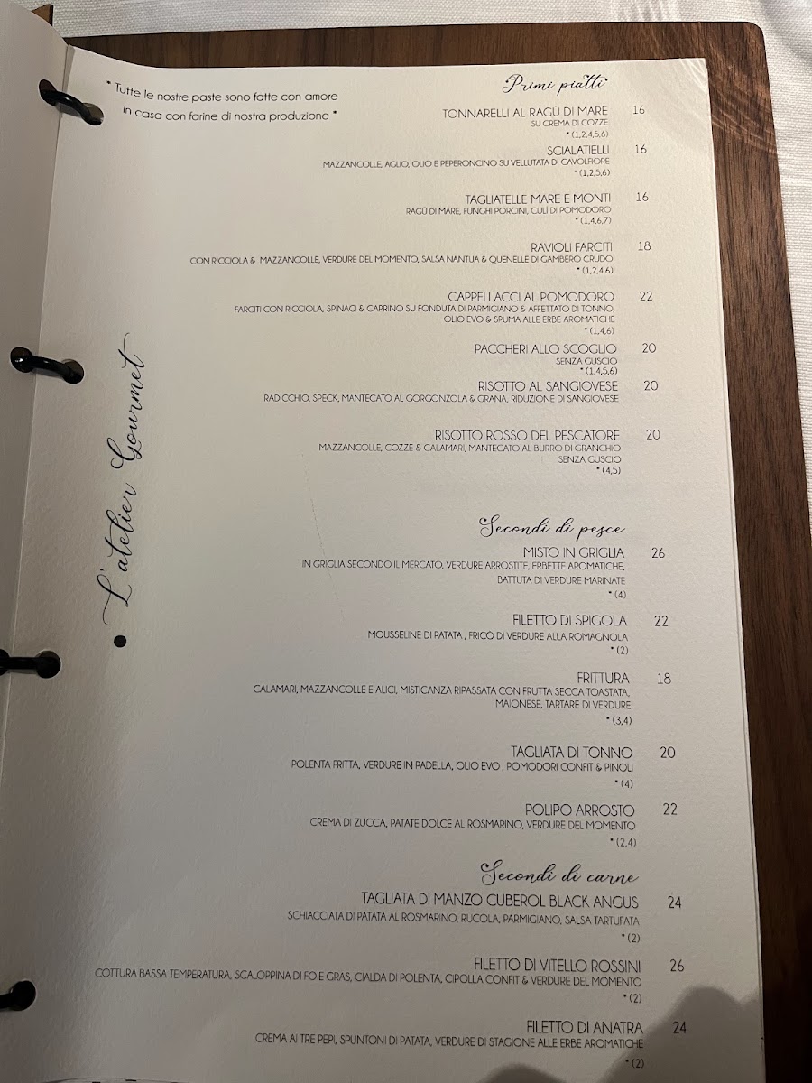 Atelier Gourmet Gatteo mare: Ristorante Photo Menu 4