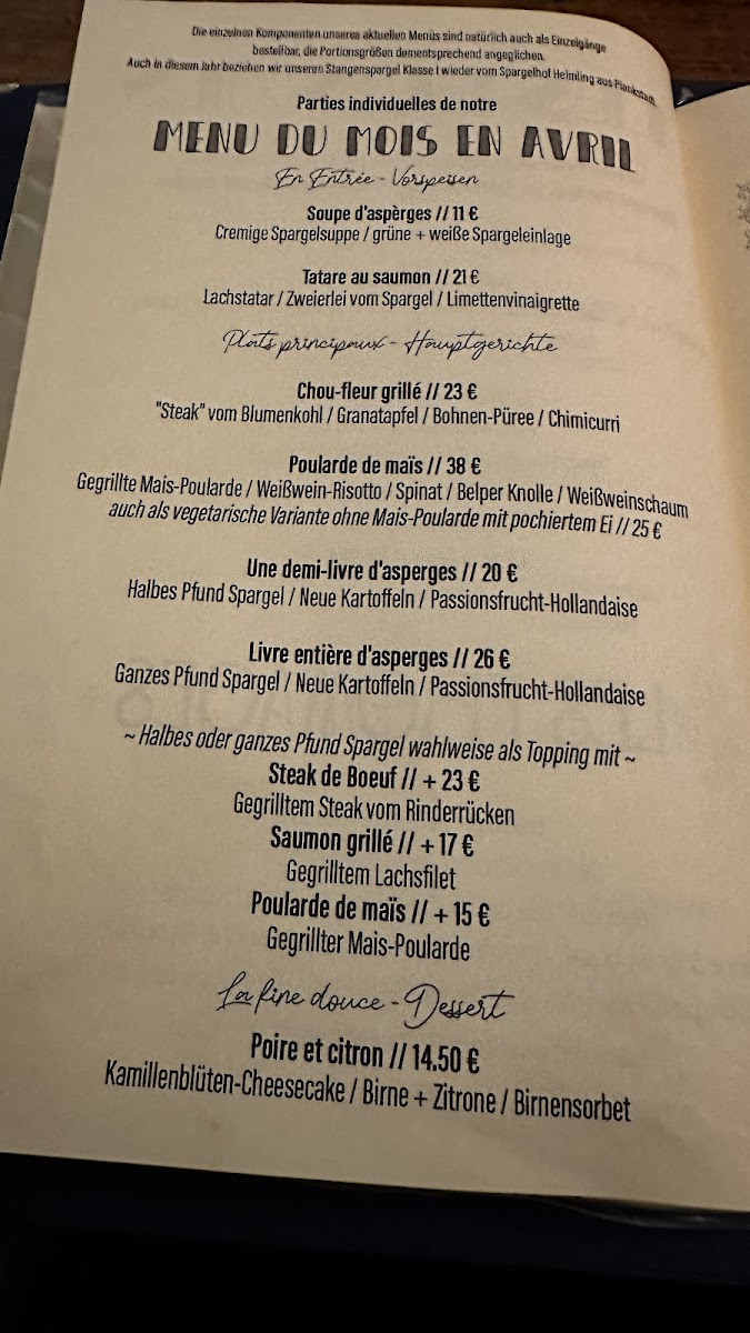 Le Coq Restaurant - Heidelberg Photo Menu 5