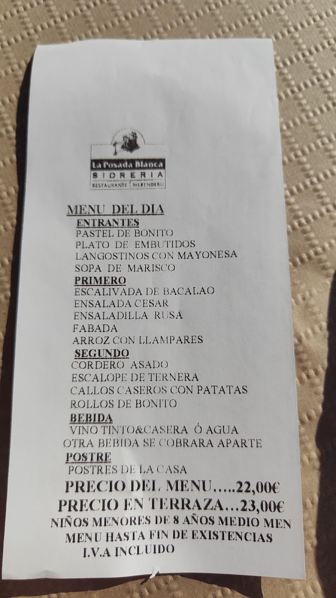La Posada Blanca Photo Menu 5