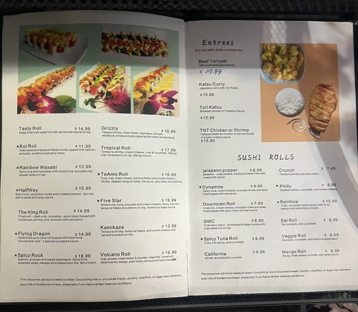 Sushi 201 Photo Menu 1