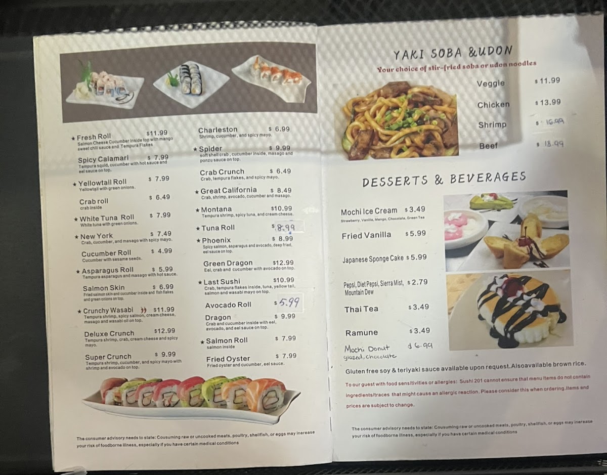 Sushi 201 Photo Menu 2