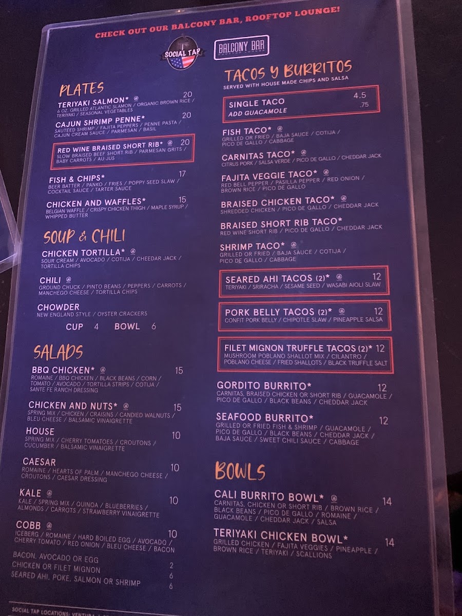 Social Tap Scottsdale Photo Menu 4