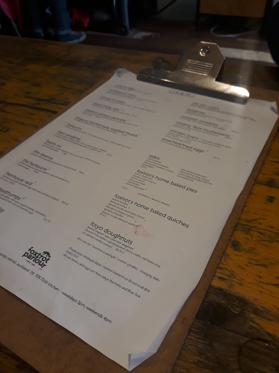Foxtrot Parlour Photo Menu 6