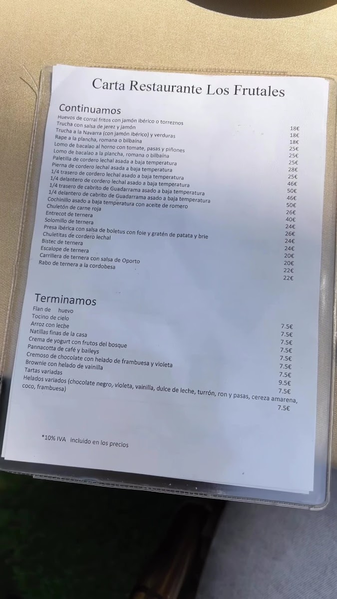 Restaurante Hotel Los Frutales Photo Menu 1