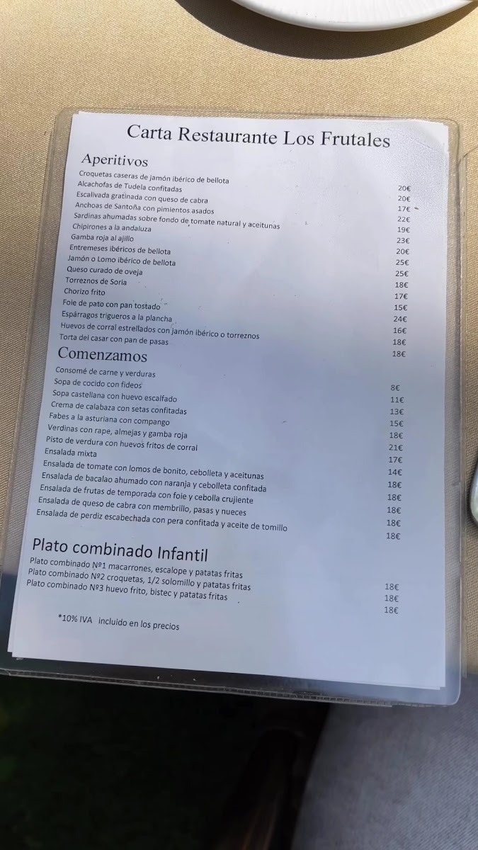 Restaurante Hotel Los Frutales Photo Menu 2