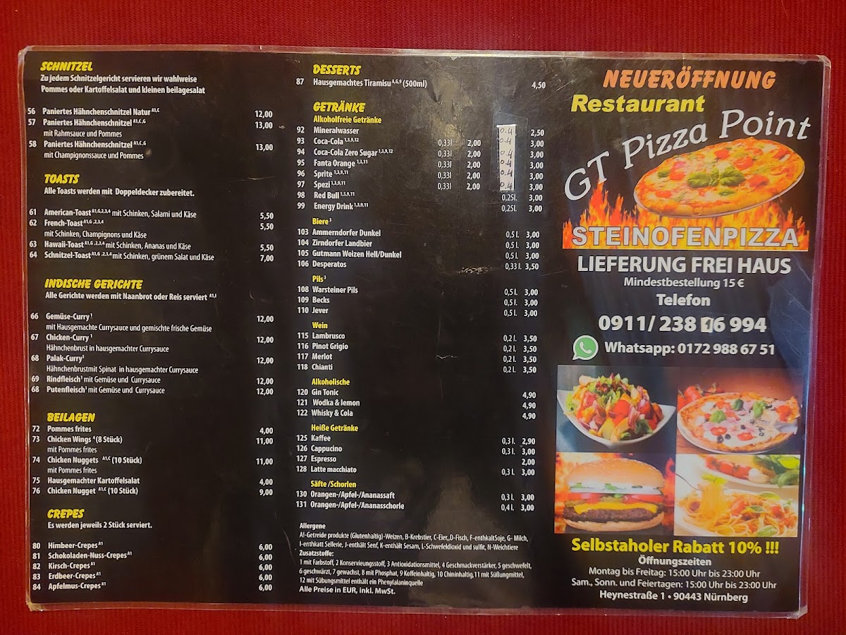 GT Pizza Point Photo Menu 1