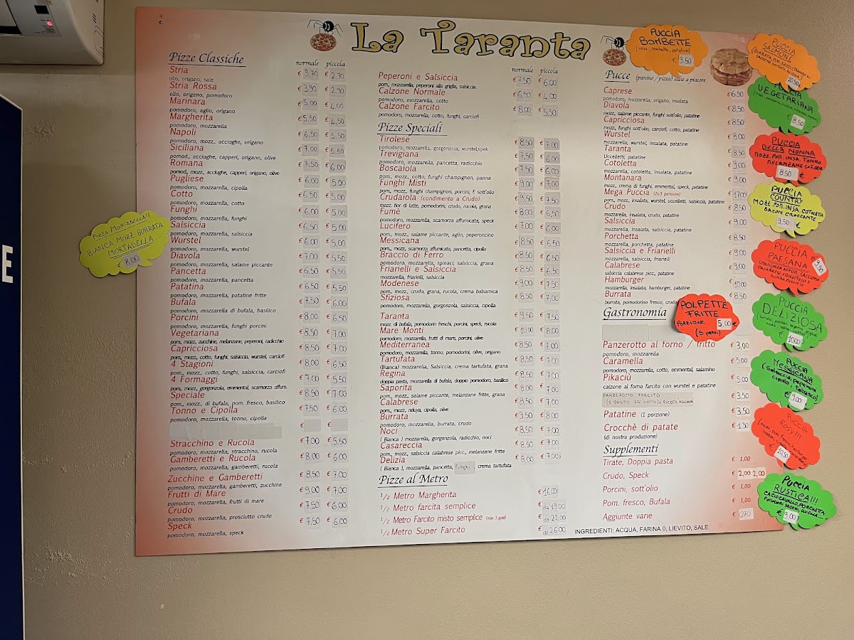 Pizzeria La Taranta Photo Menu 1