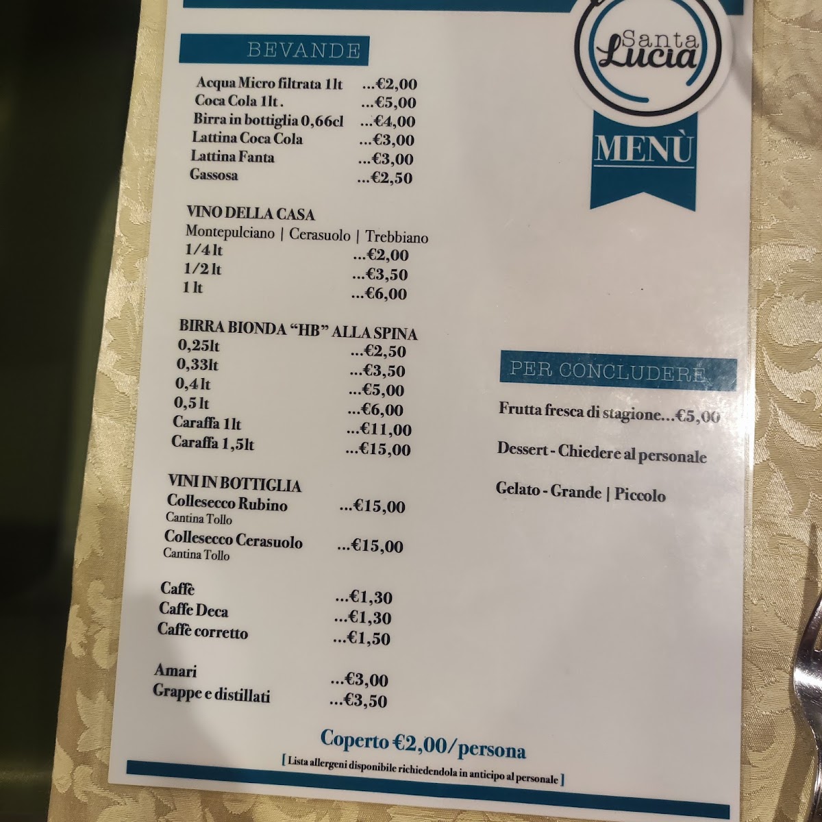 Santa Lucia Ristorante Pizzeria Photo Menu 5