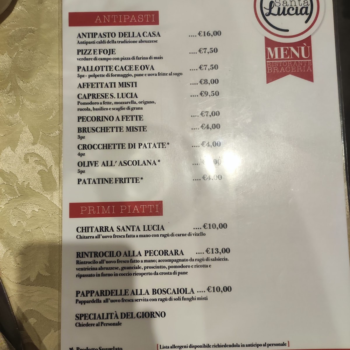 Santa Lucia Ristorante Pizzeria Photo Menu 8