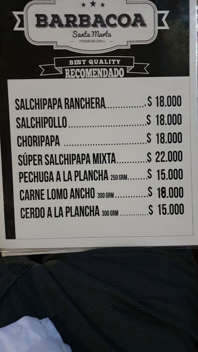 Barbacoa Santa Marta Premium Grill Photo Menu 1