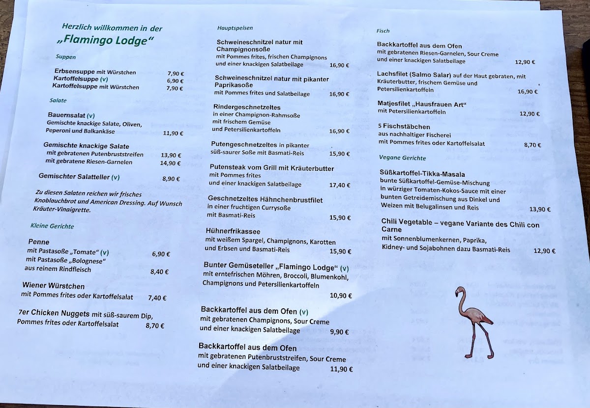 Restaurant Flamingo Lodge Photo Menu 1