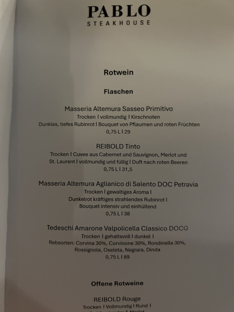 PABLO Steakhouse Photo Menu 8