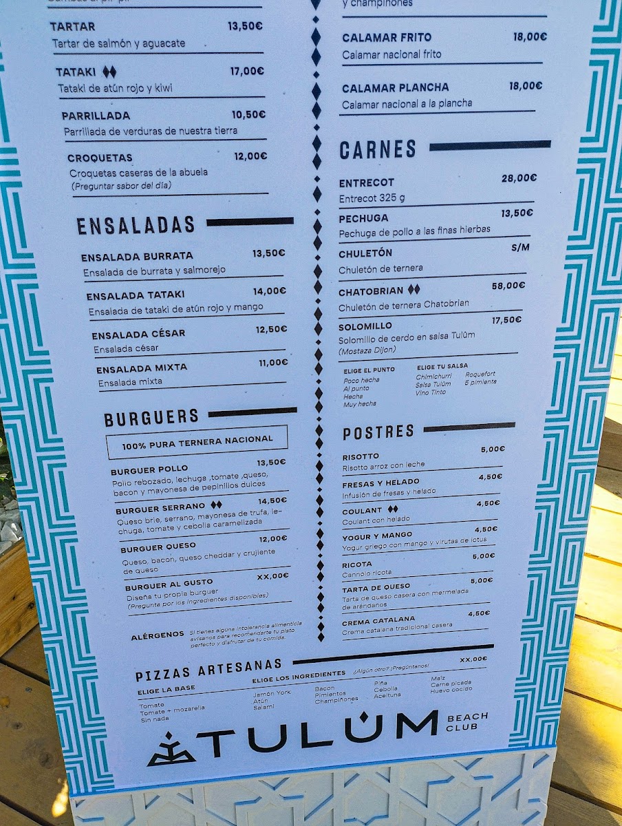 Tulum Beach Club Photo Menu 3