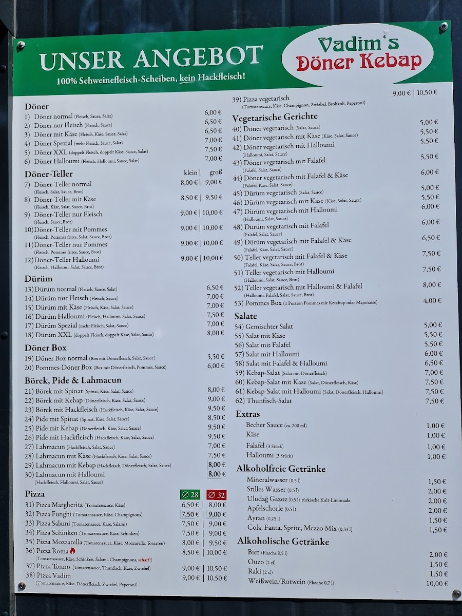 Vadim's Döner Photo Menu 2