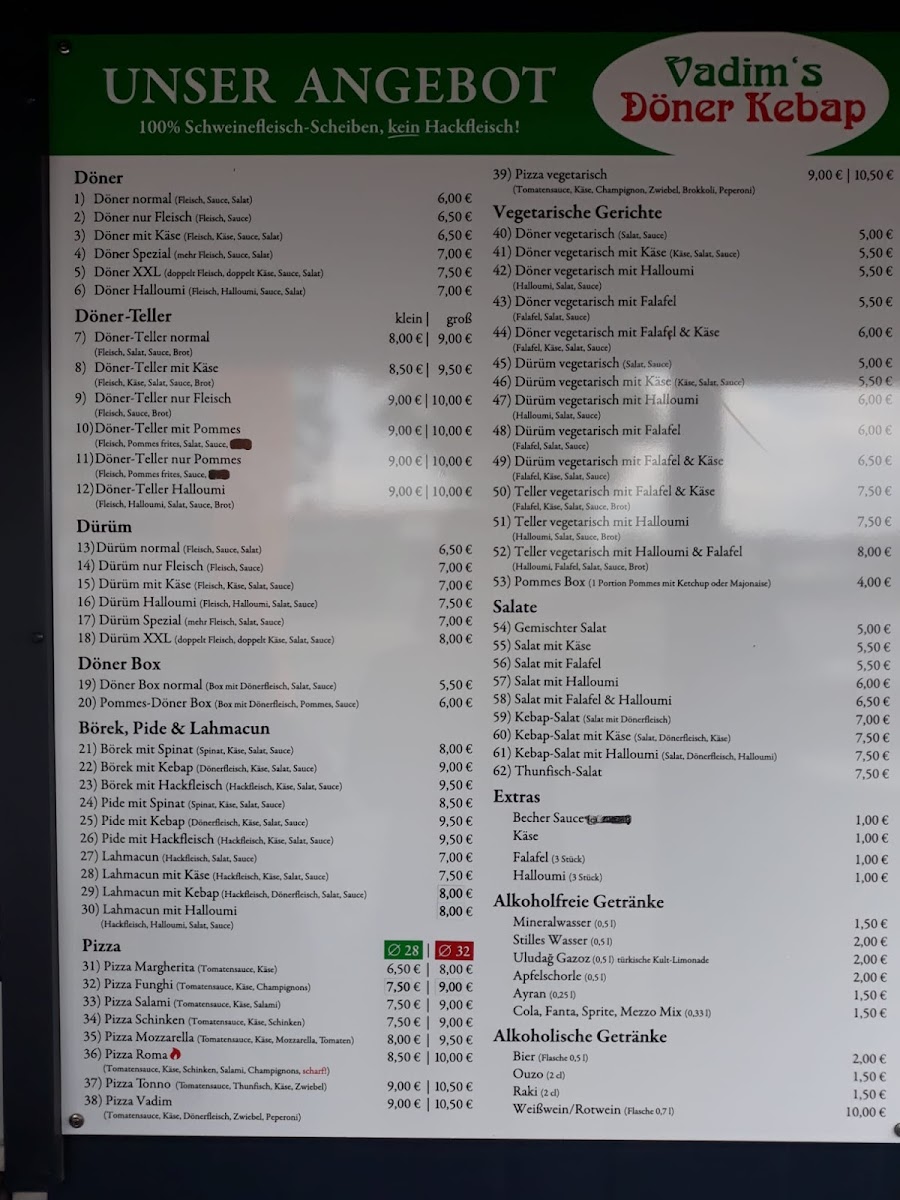Vadim's Döner Photo Menu 3