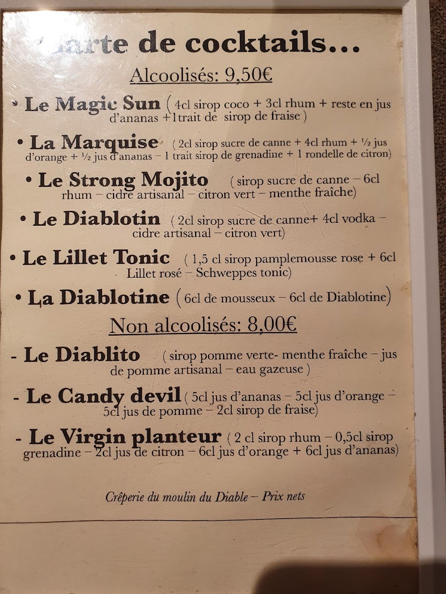 Crêperie du Moulin du Diable Photo Menu 3