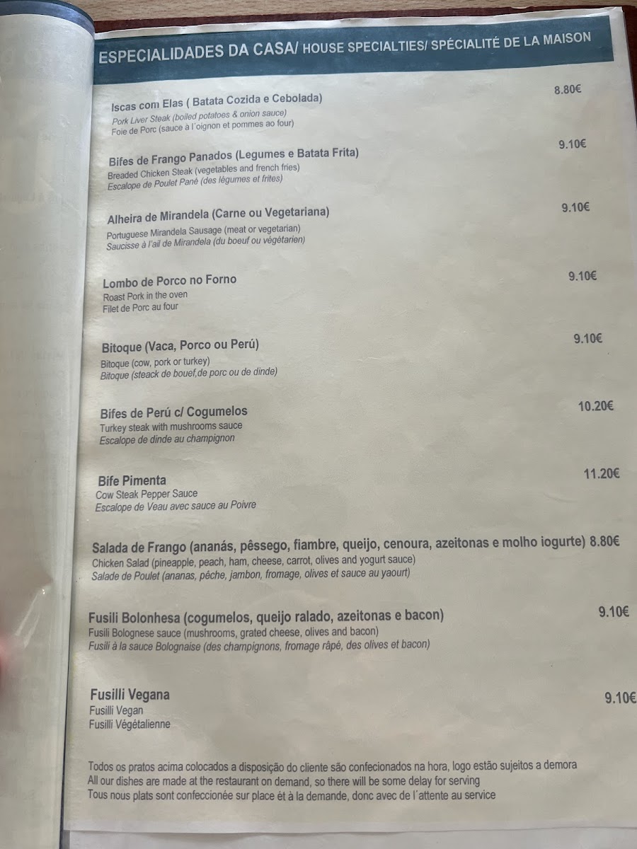Pastelaria Menu Delicious Menu at Pastelaria Coelho | Fresh Seafood & Traditional Dishes