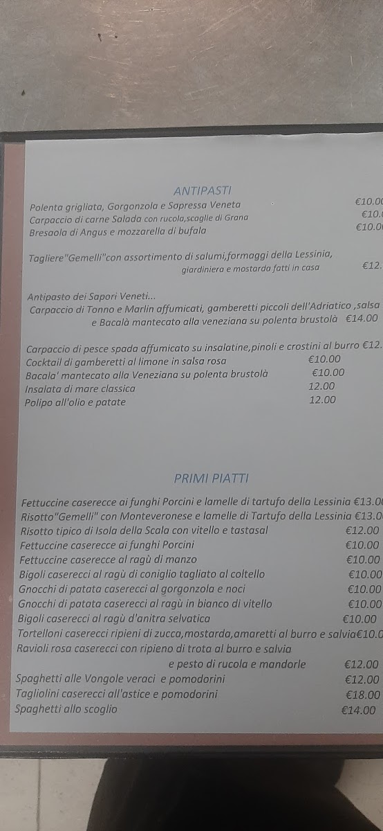 Gemelli Ristorante Pizzeria Photo Menu 9