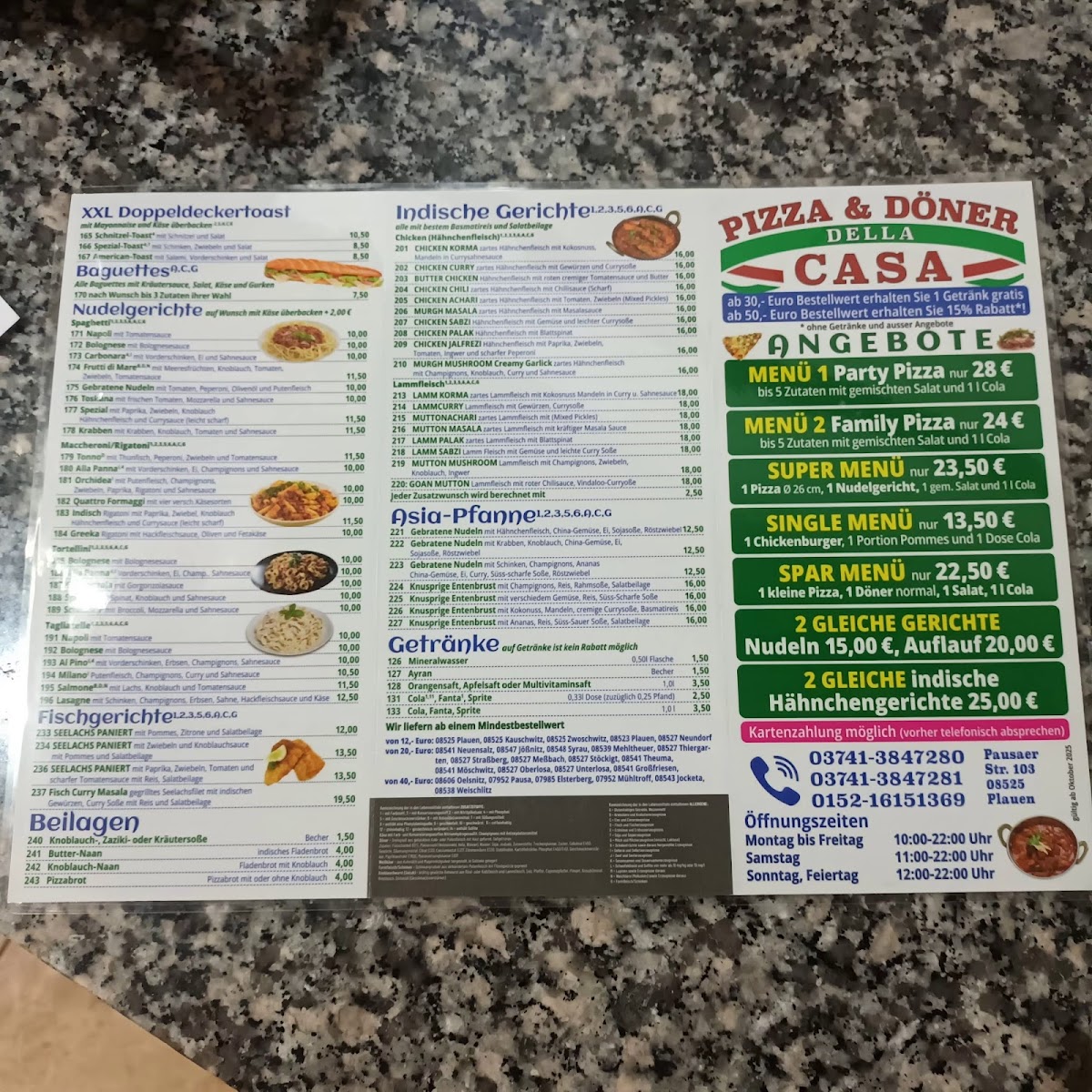 Della Casa Photo Menu 1