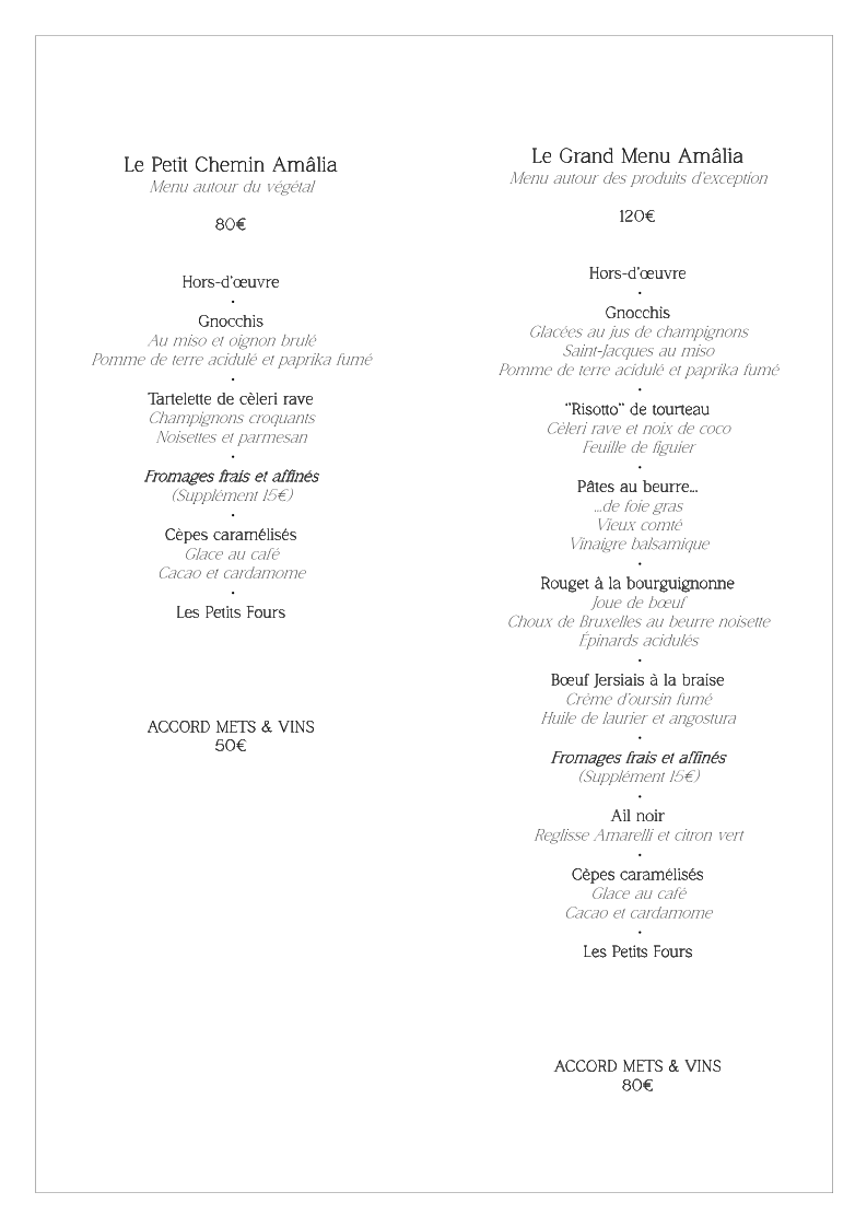 AMÂLIA Restaurant Photo Menu 1