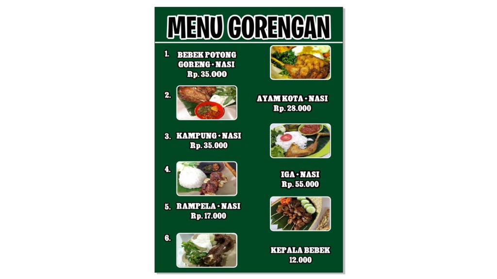 BEBEK GORENG KALIJO TANBU Photo Menu 9
