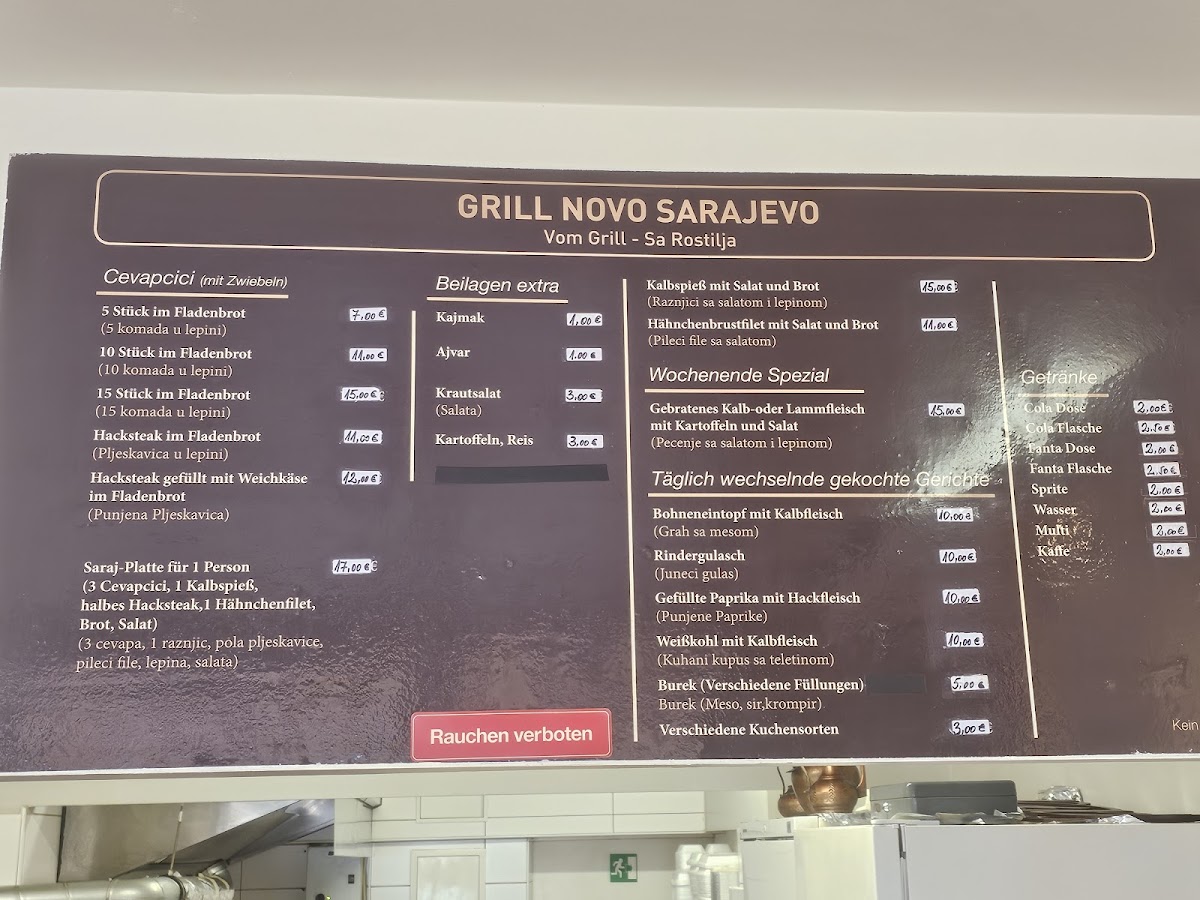 Novo Sarajevo Photo Menu 1