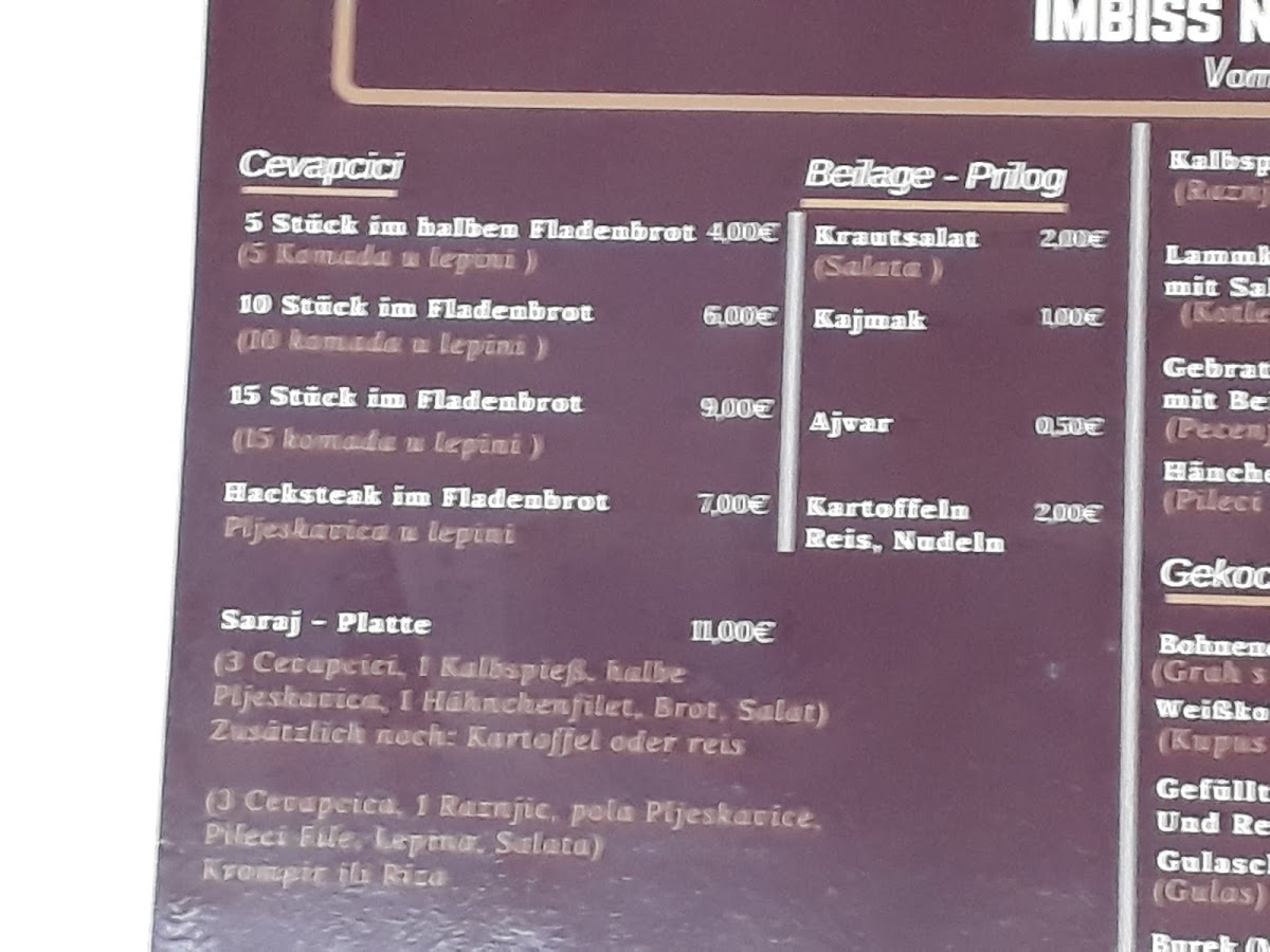 Novo Sarajevo Photo Menu 10
