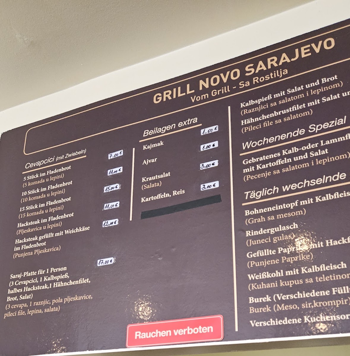 Novo Sarajevo Photo Menu 3