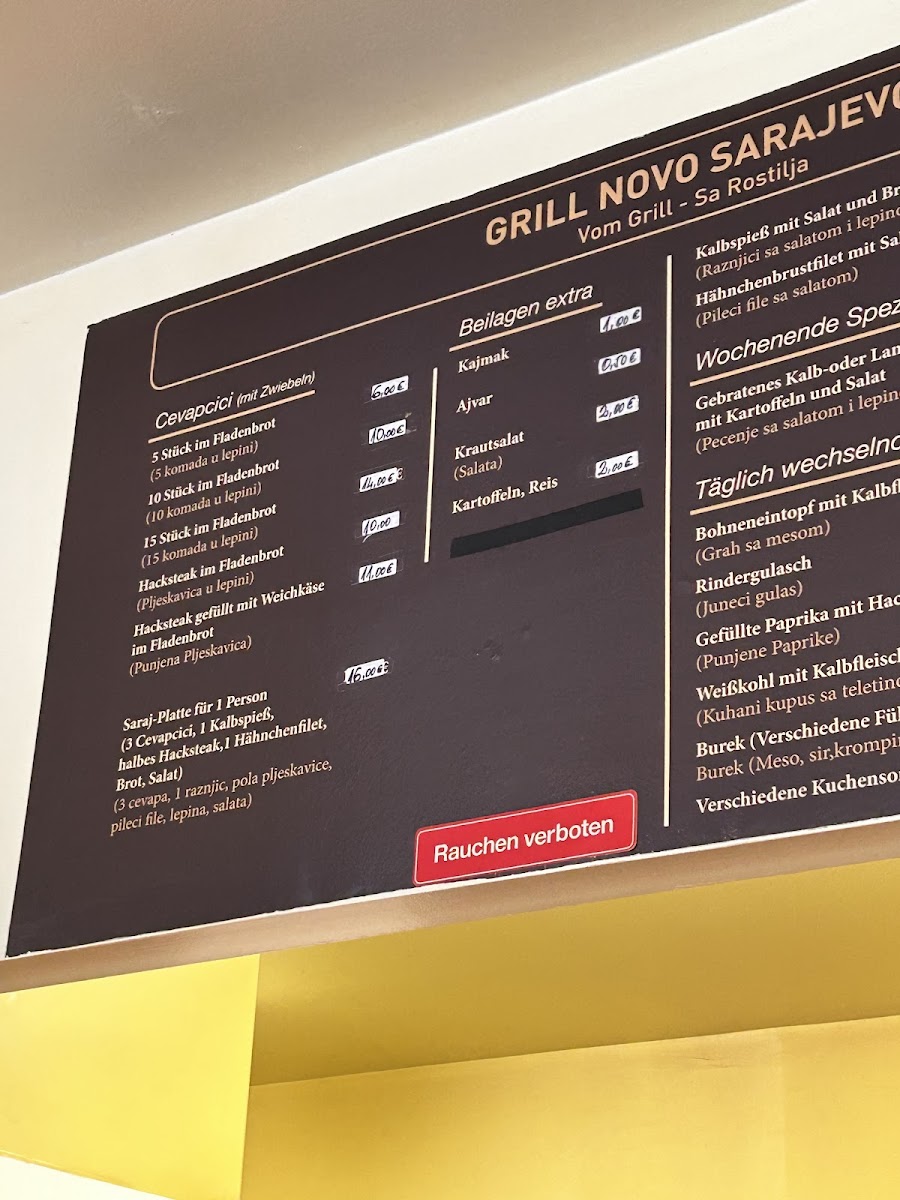Novo Sarajevo Photo Menu 4
