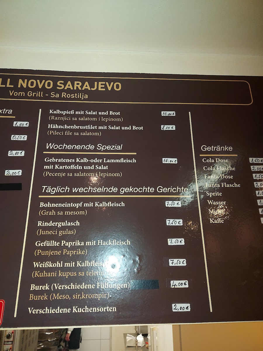 Novo Sarajevo Photo Menu 6