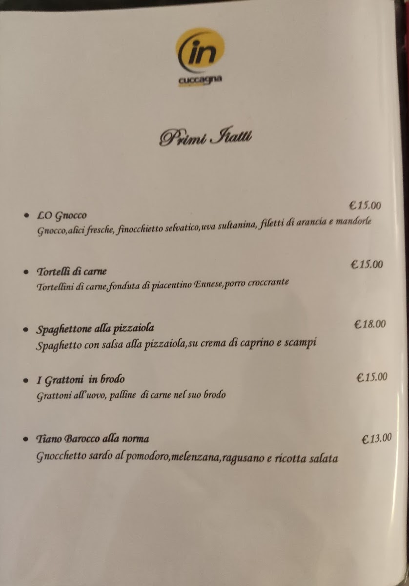 Cuccagna In Ragusa Photo Menu 5