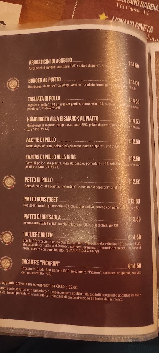 King Pub - Lignano Pineta Photo Menu 7