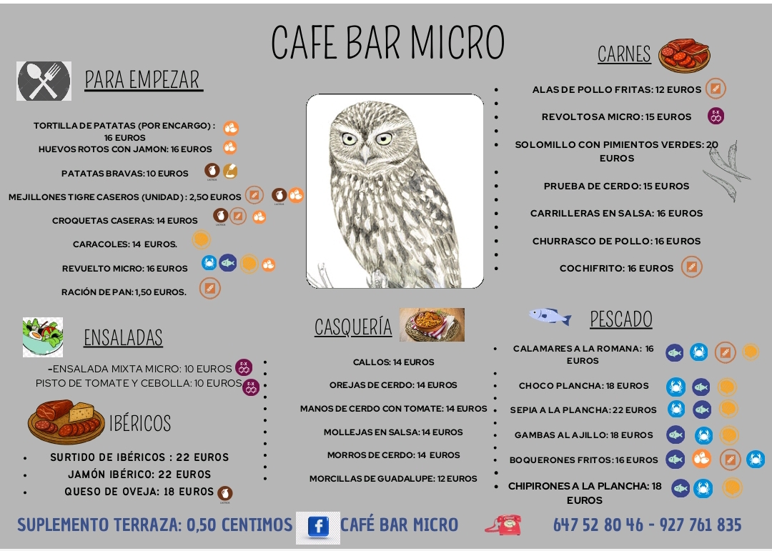 Café Bar Micro Photo Menu 1