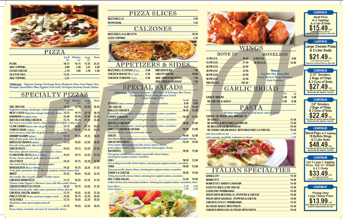 ABC Pizza House Photo Menu 1