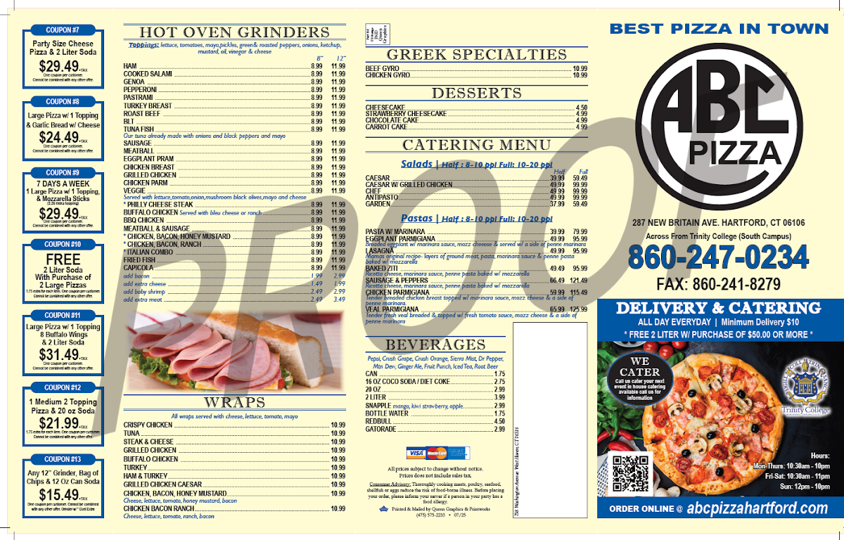 ABC Pizza House Photo Menu 2