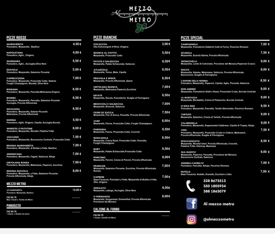 AlMezzoMetro Photo Menu 3
