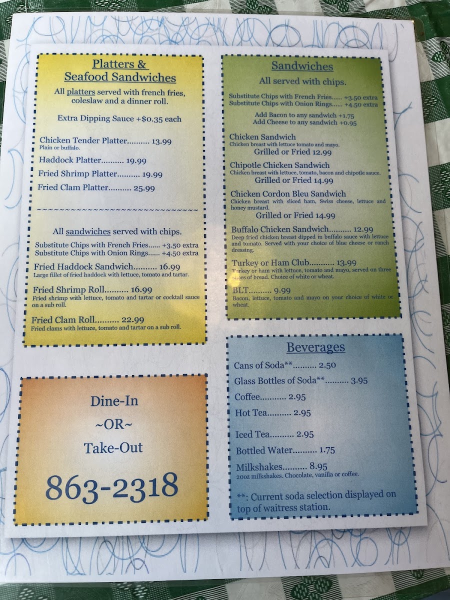 Homeport Family Restaurant Photo Menu 1