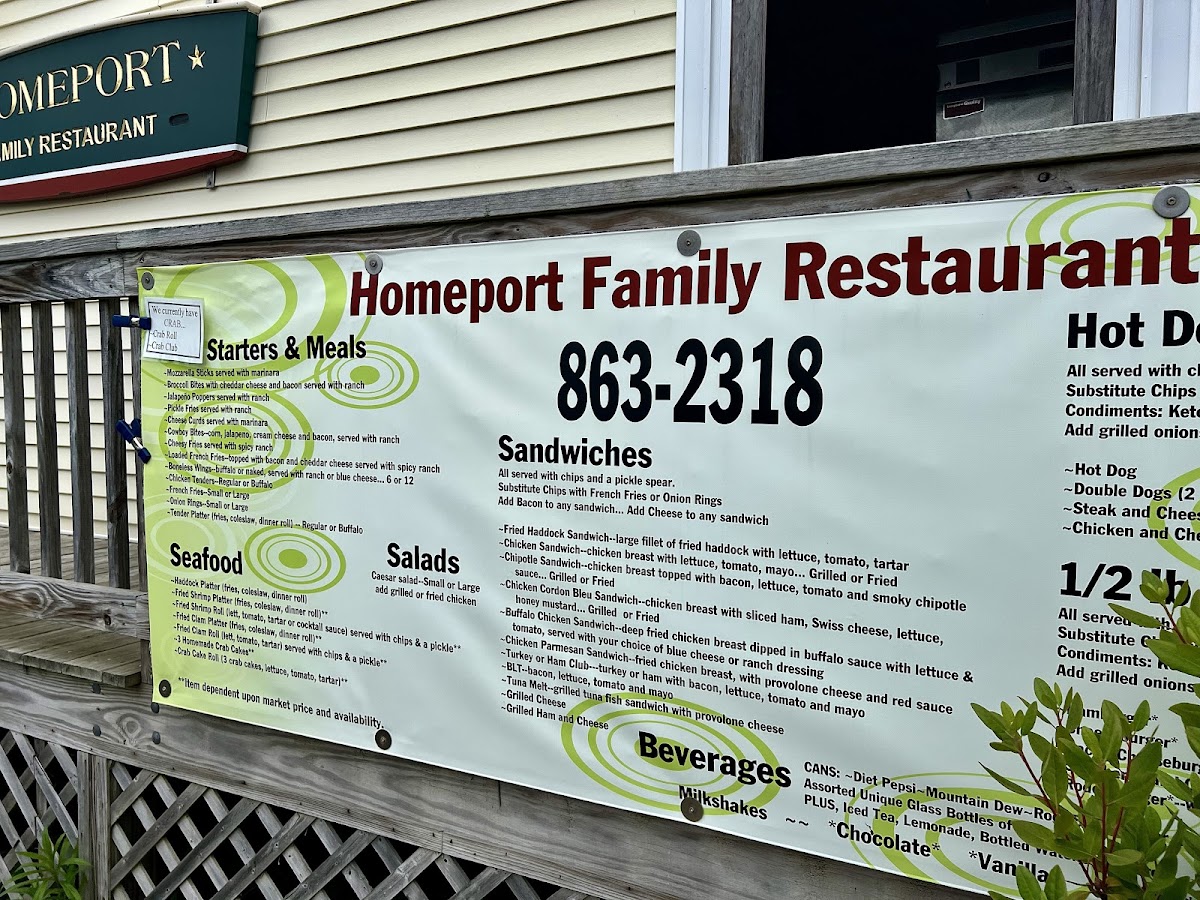 Homeport Family Restaurant Photo Menu 2