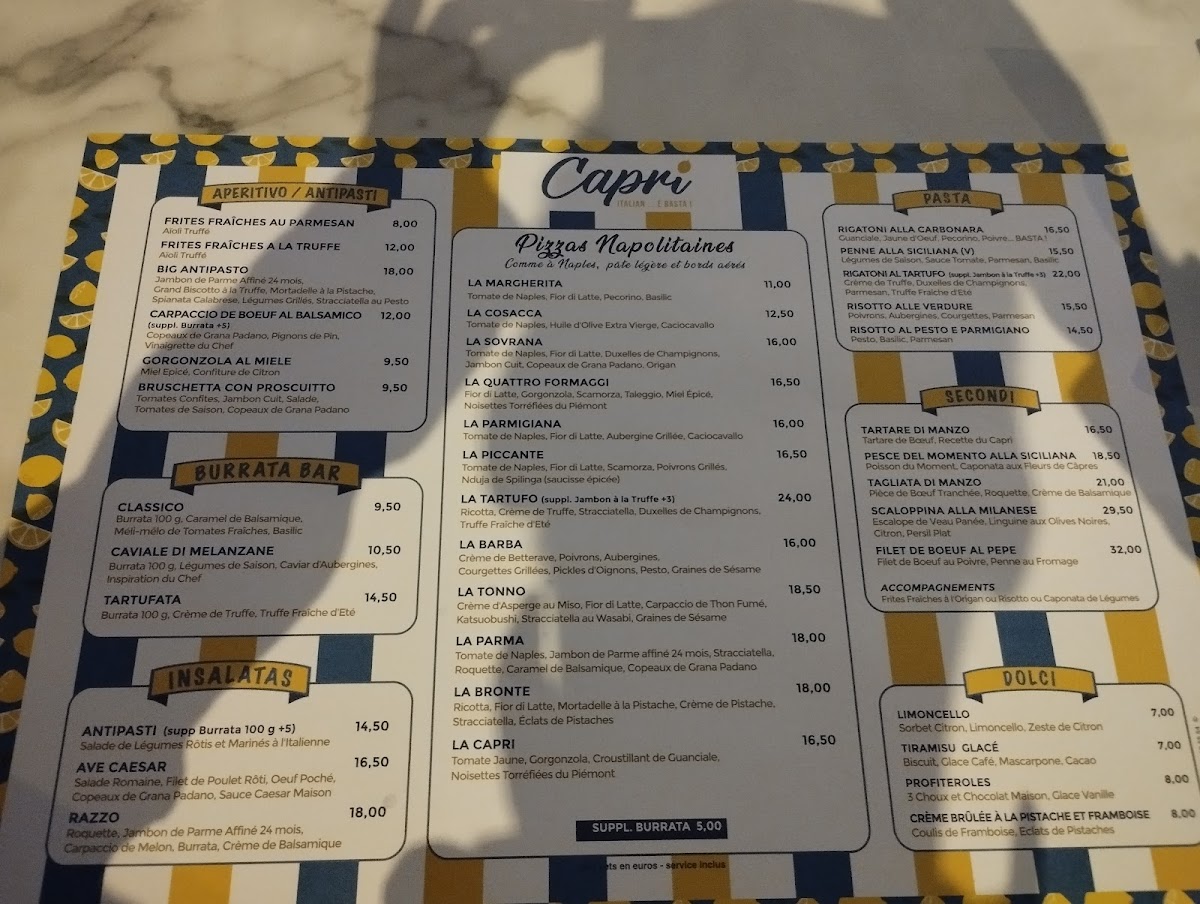 Capri Photo Menu 3