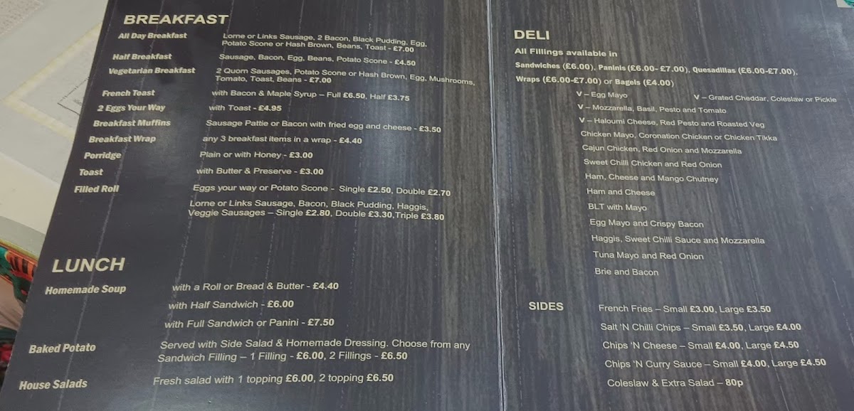 D&M at The Beech Tree Cafe Photo Menu 2