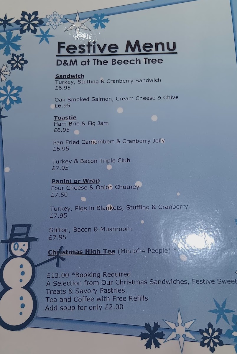 D&M at The Beech Tree Cafe Photo Menu 3