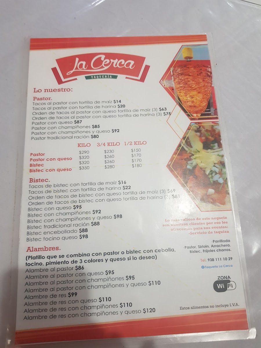 Taquería la Cerca Photo Menu 1
