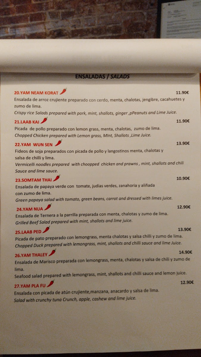 Restaurante Thai Korat Photo Menu 10