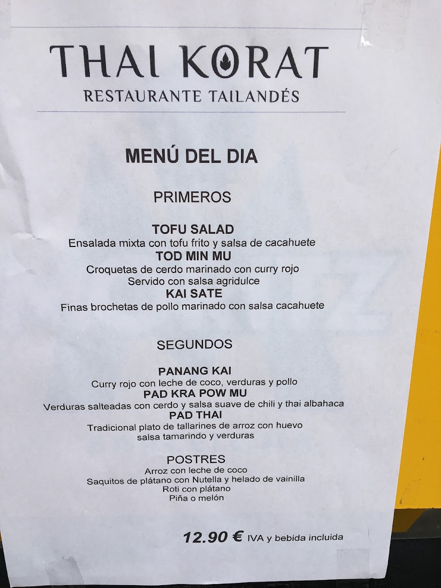 Restaurante Thai Korat Photo Menu 3