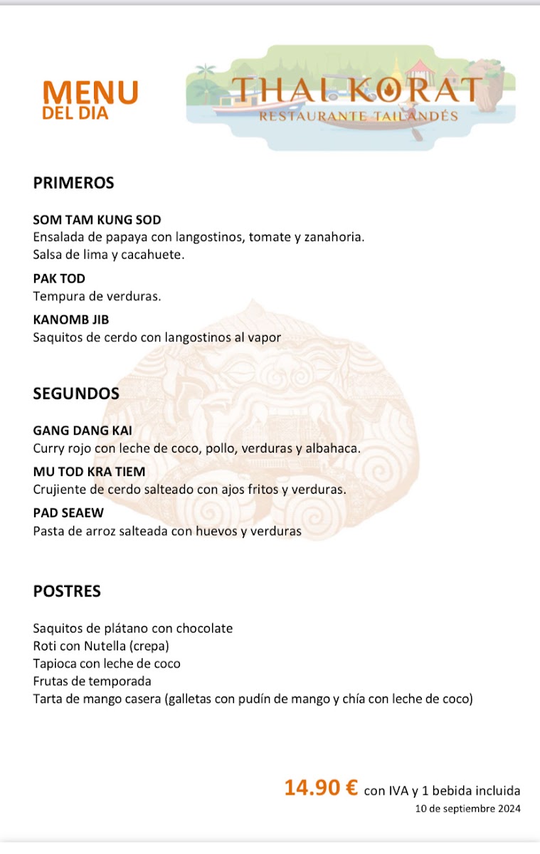 Restaurante Thai Korat Photo Menu 6