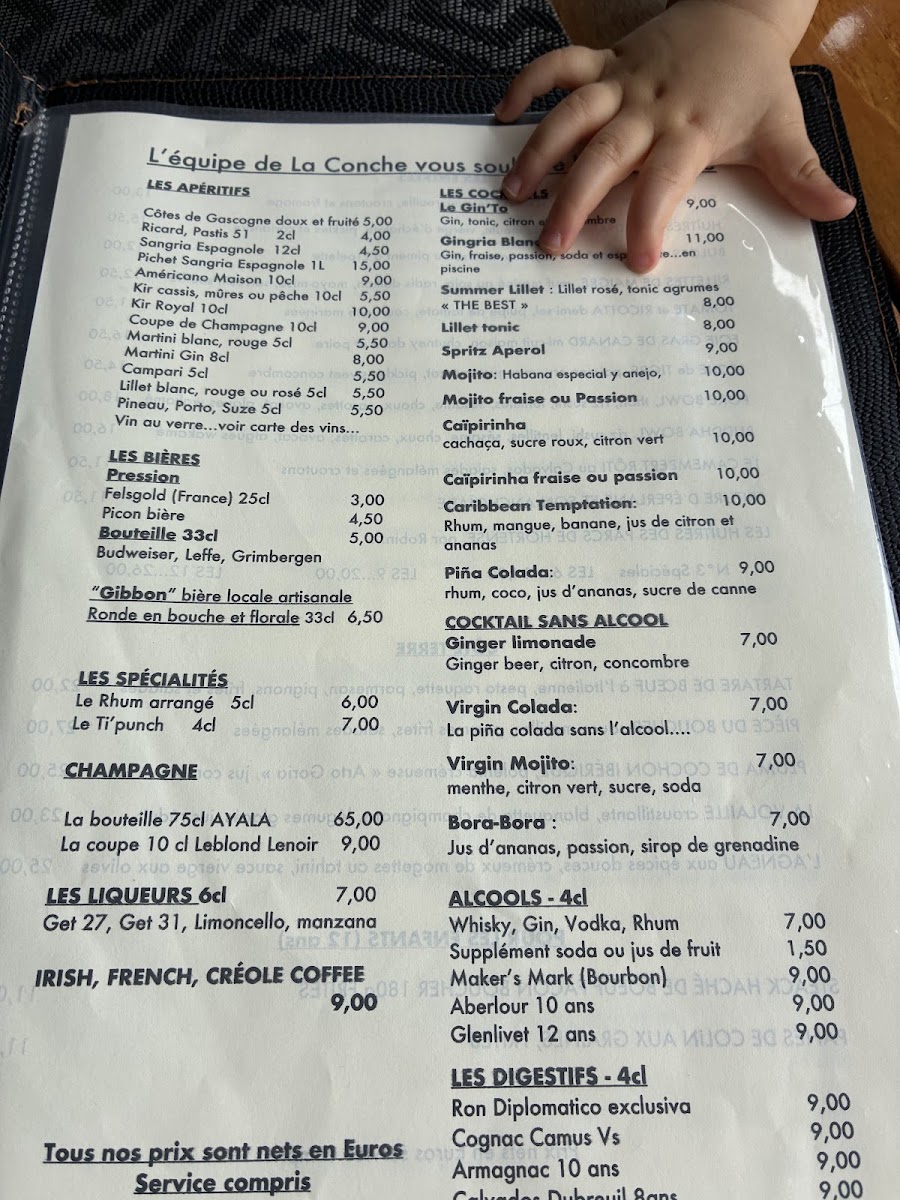 Restaurant La Conche Lacanau Photo Menu 10