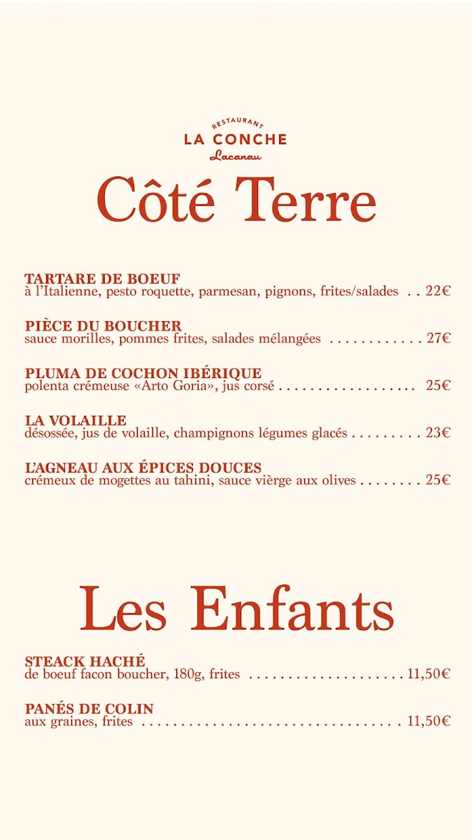 Restaurant La Conche Lacanau Photo Menu 5