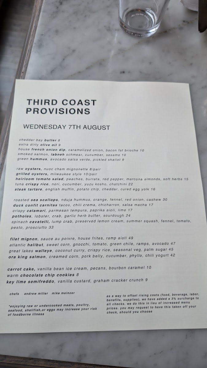 Third Coast Provisions Photo Menu 2